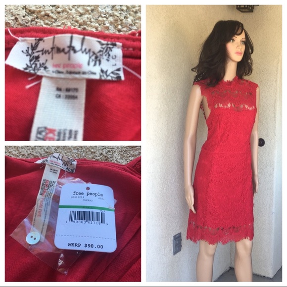 NWT intimately free people cherry dress size L - Picture 2 of 8